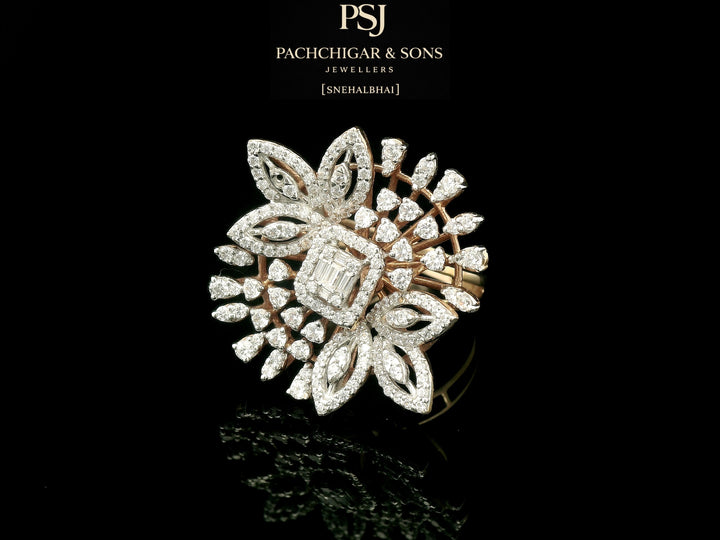 Floral Diamond Statement Ring
