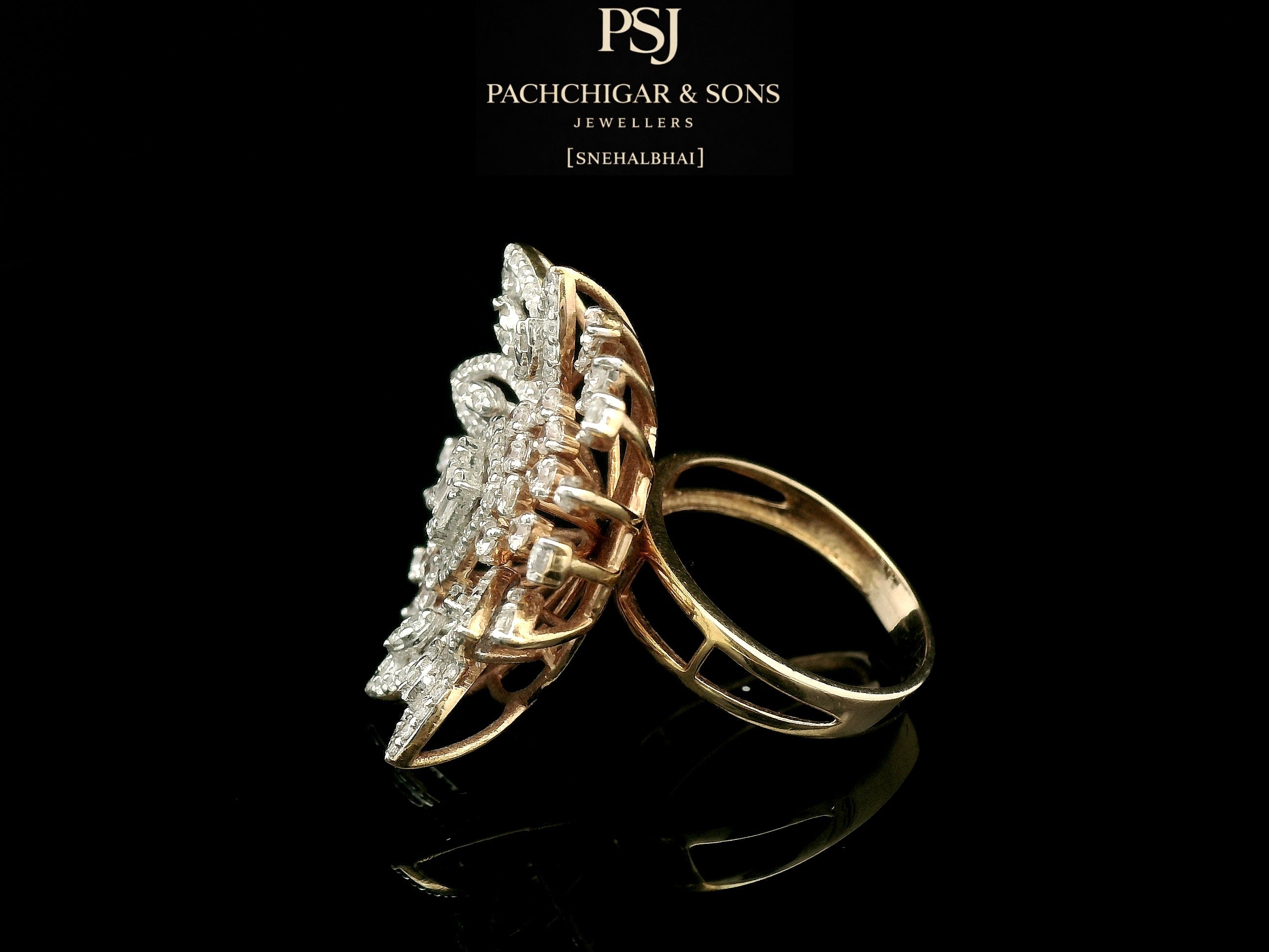 Floral Diamond Statement Ring