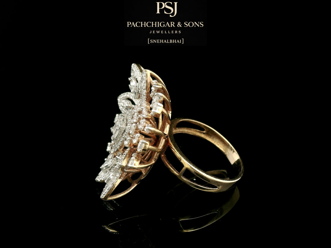 Floral Diamond Statement Ring
