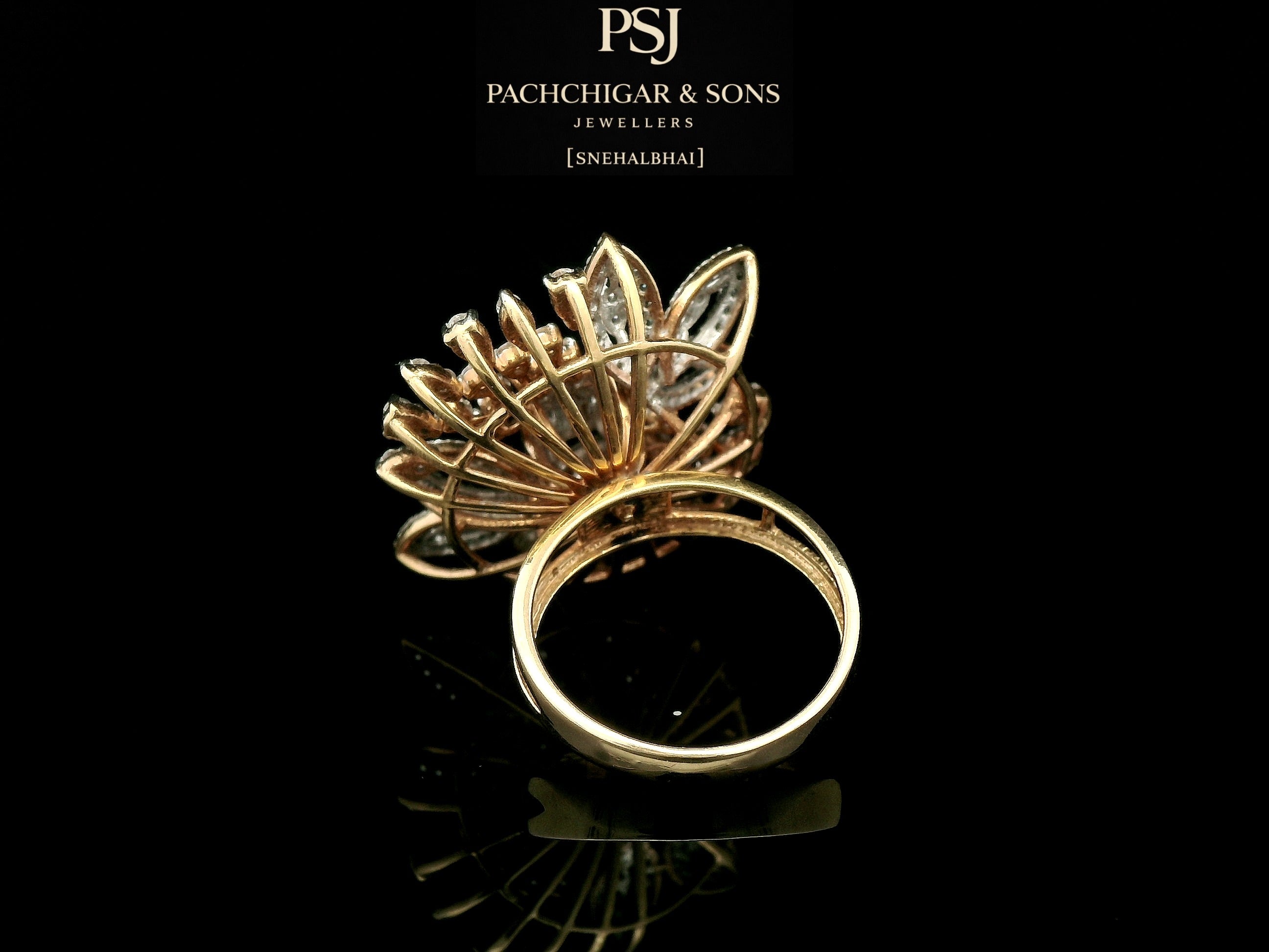 Floral Diamond Statement Ring