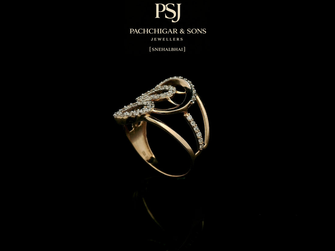 Modern Double Oval Diamond Ring with Open Wrap Design