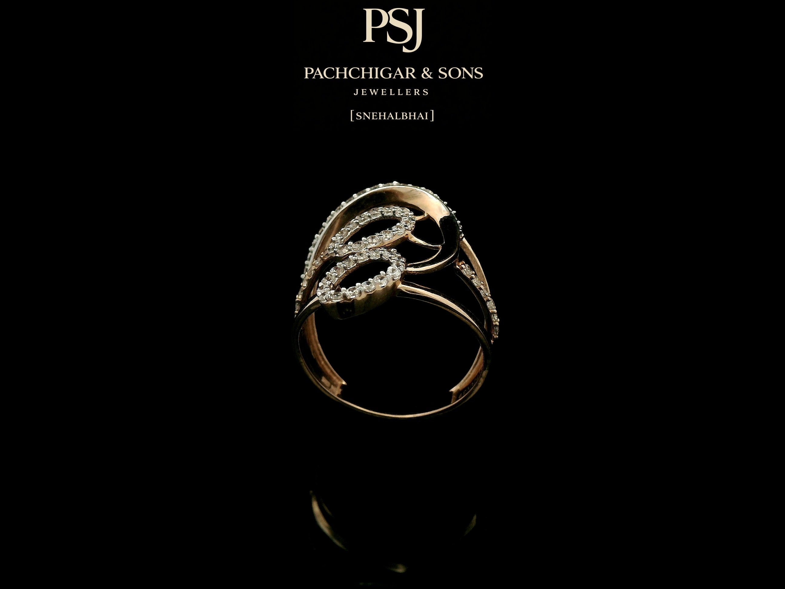 Modern Double Oval Diamond Ring with Open Wrap Design