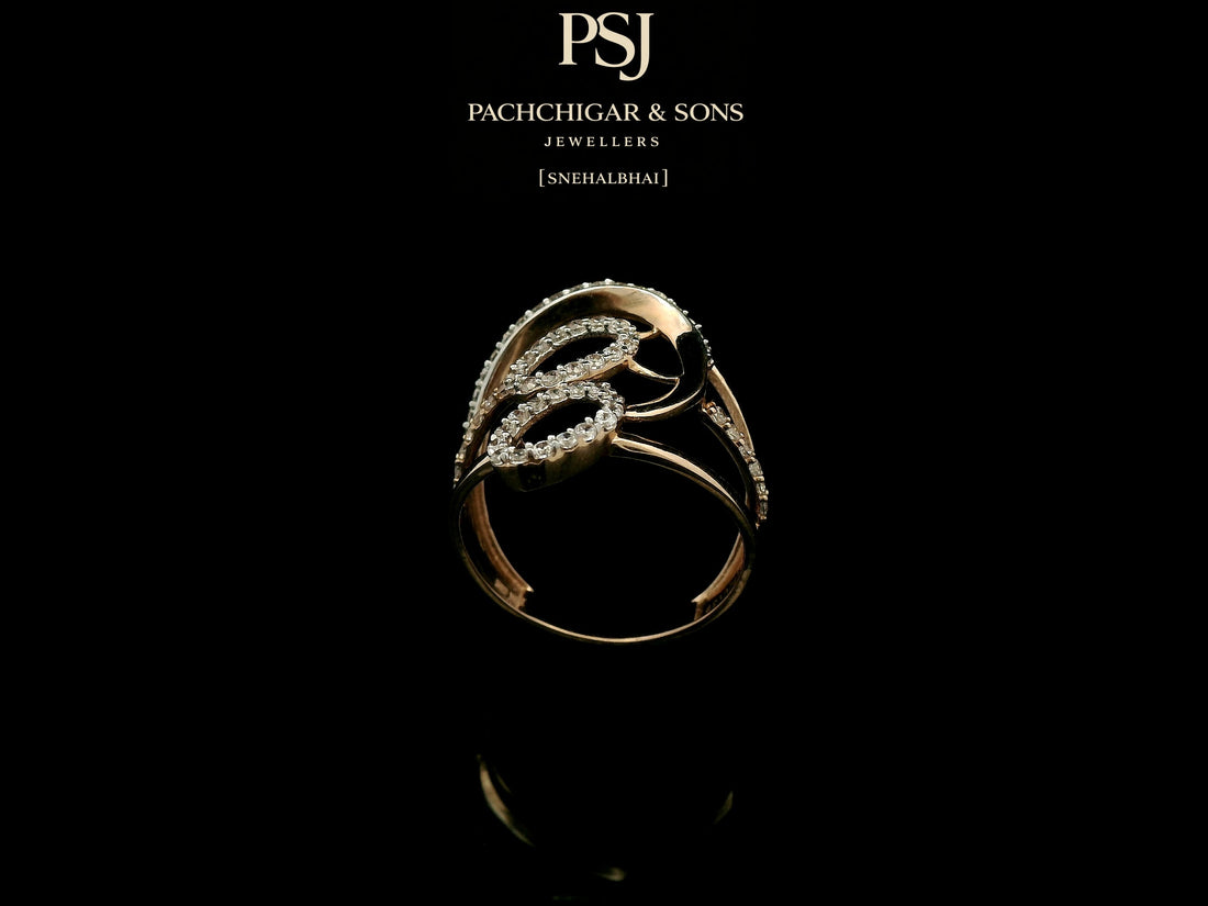 Modern Double Oval Diamond Ring with Open Wrap Design