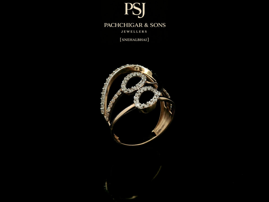 Modern Double Oval Diamond Ring with Open Wrap Design