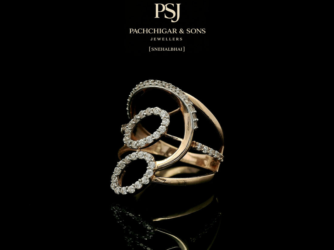 Modern Double Oval Diamond Ring with Open Wrap Design