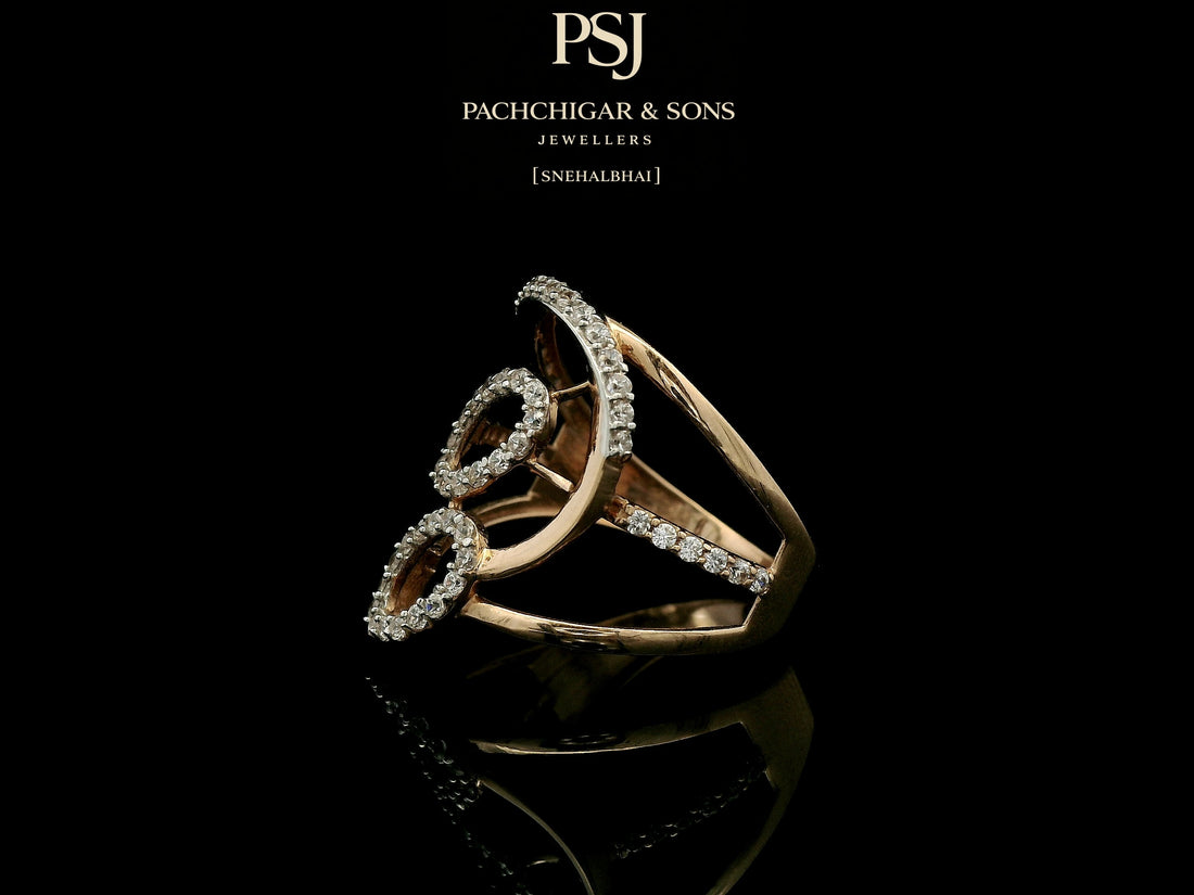 Modern Double Oval Diamond Ring with Open Wrap Design