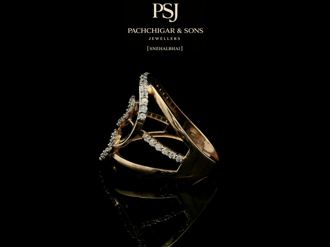 Modern Double Oval Diamond Ring with Open Wrap Design