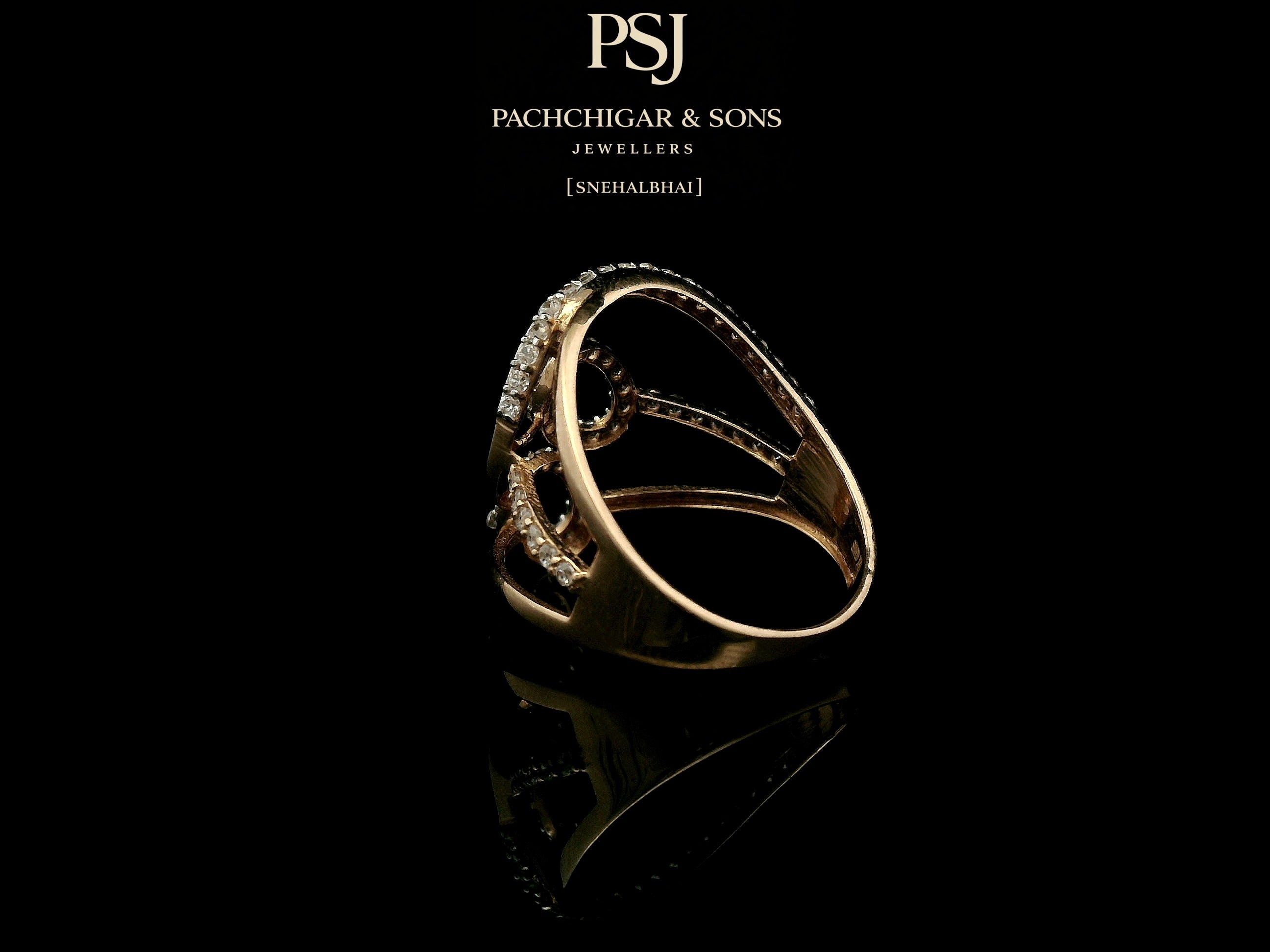Modern Double Oval Diamond Ring with Open Wrap Design
