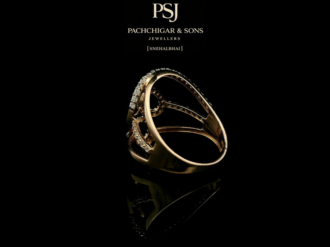 Modern Double Oval Diamond Ring with Open Wrap Design