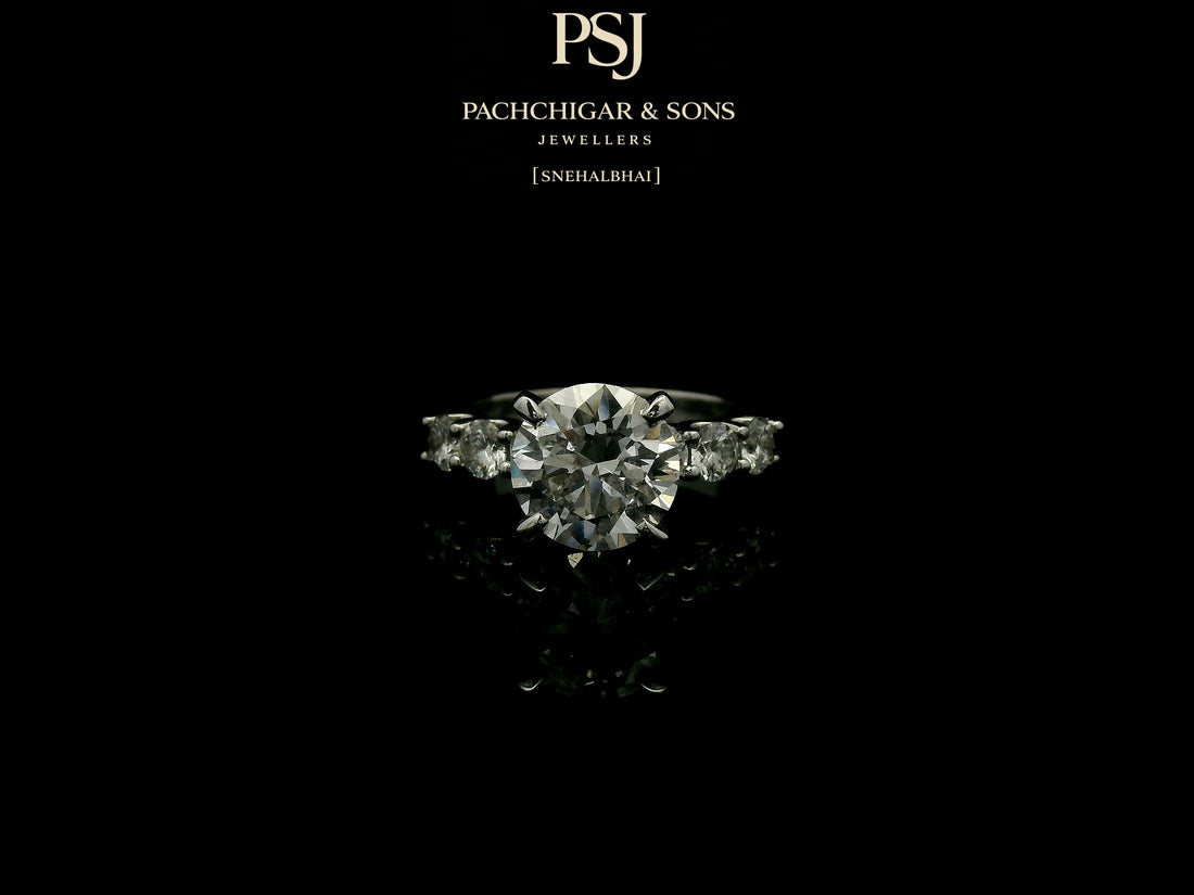 Classic Oval Solitaire Diamond Ring with Side Stone Accents
