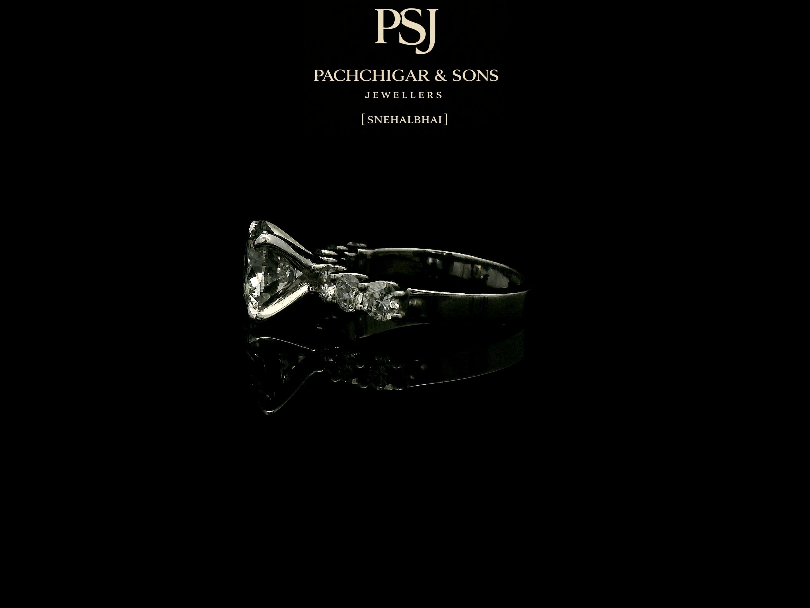 Classic Oval Solitaire Diamond Ring with Side Stone Accents