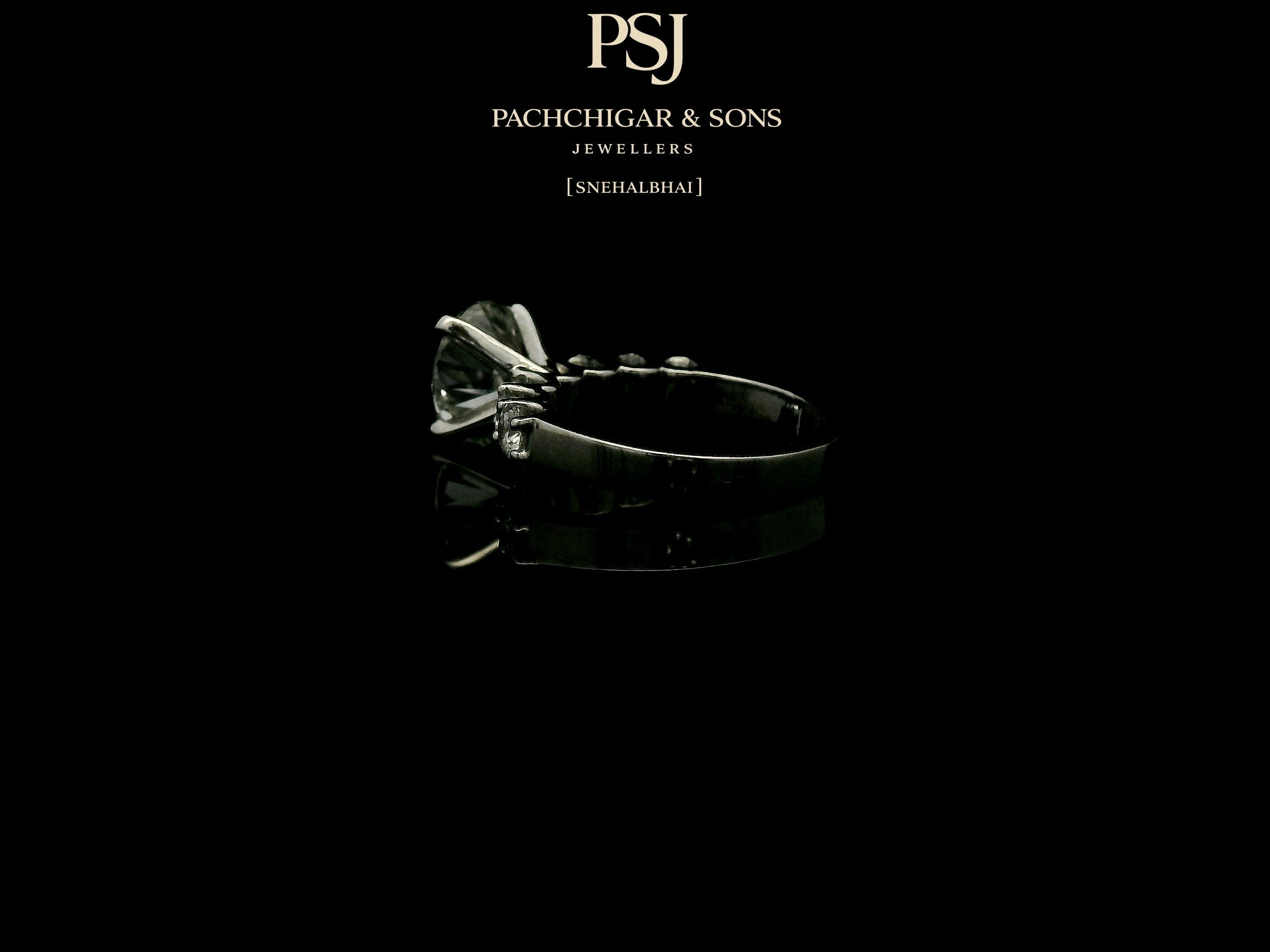 Classic Oval Solitaire Diamond Ring with Side Stone Accents