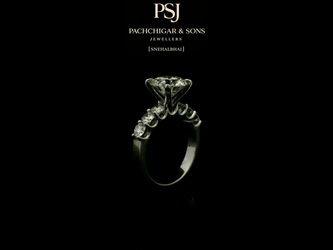 Classic Oval Solitaire Diamond Ring with Side Stone Accents