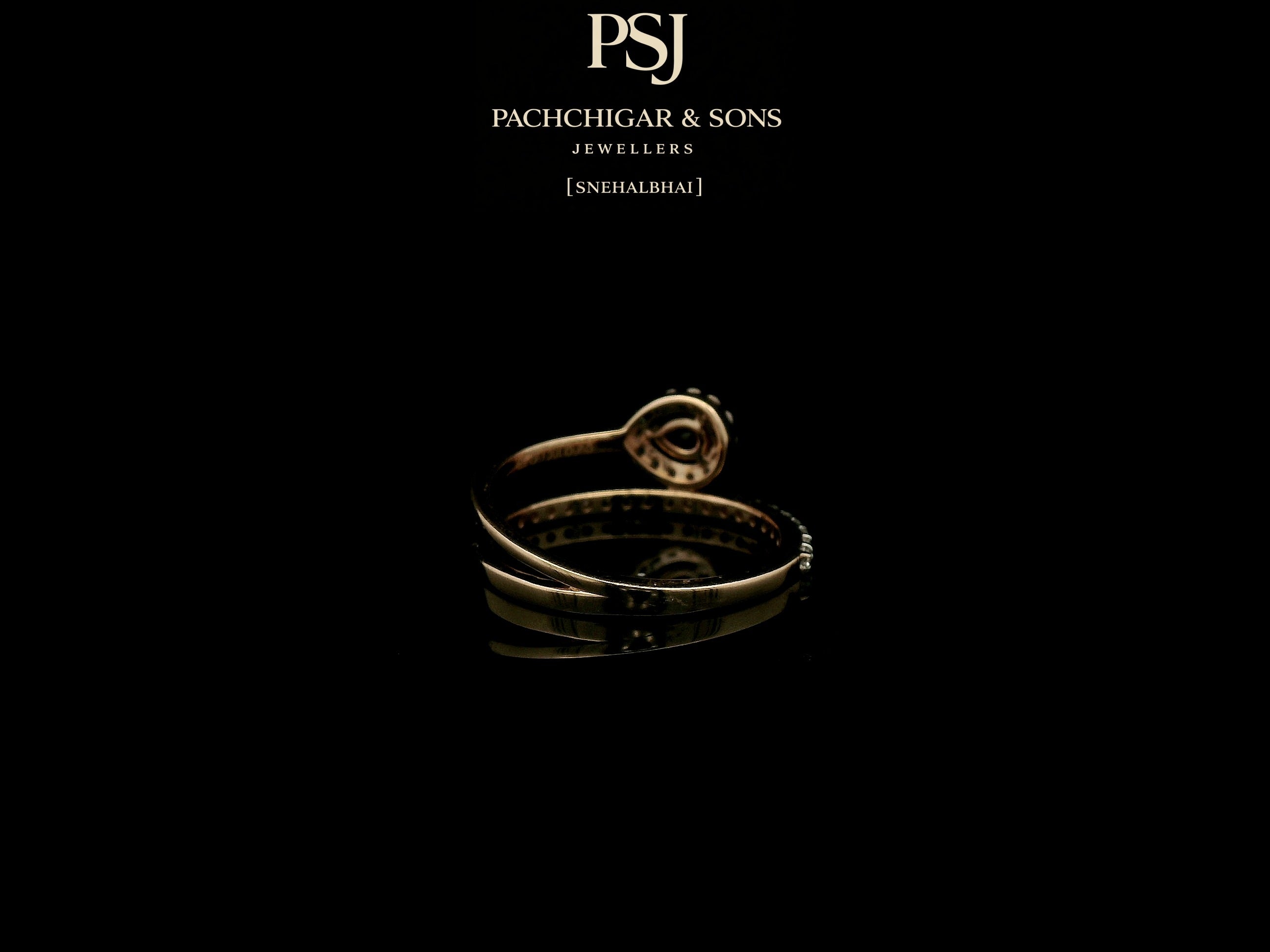 Pear Shaped Ruby and Diamond Open Ring