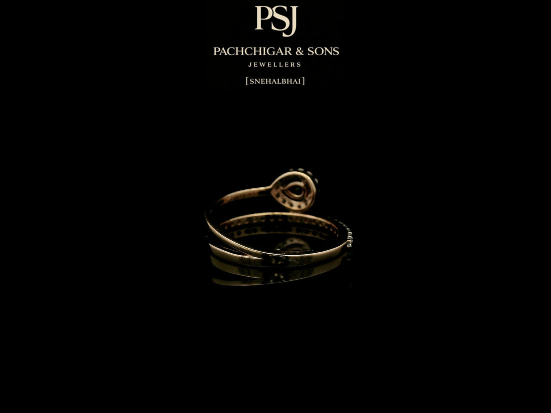 Pear Shaped Ruby and Diamond Open Ring