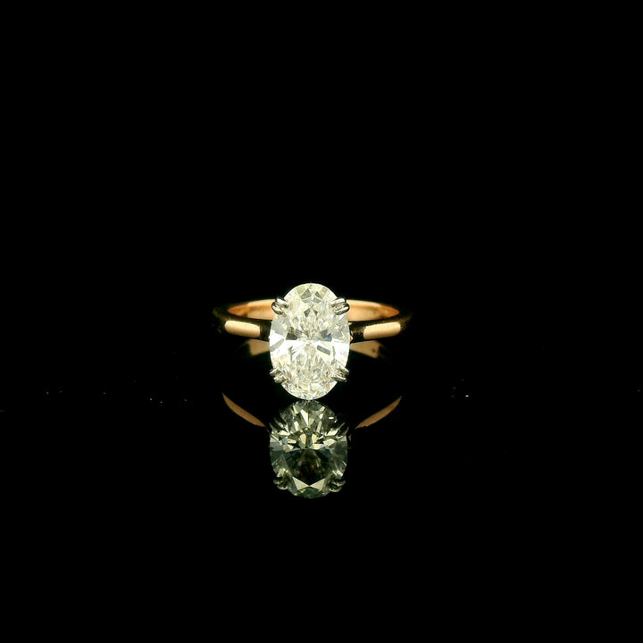 Classic Oval Solitaire Diamond Ring in Gold