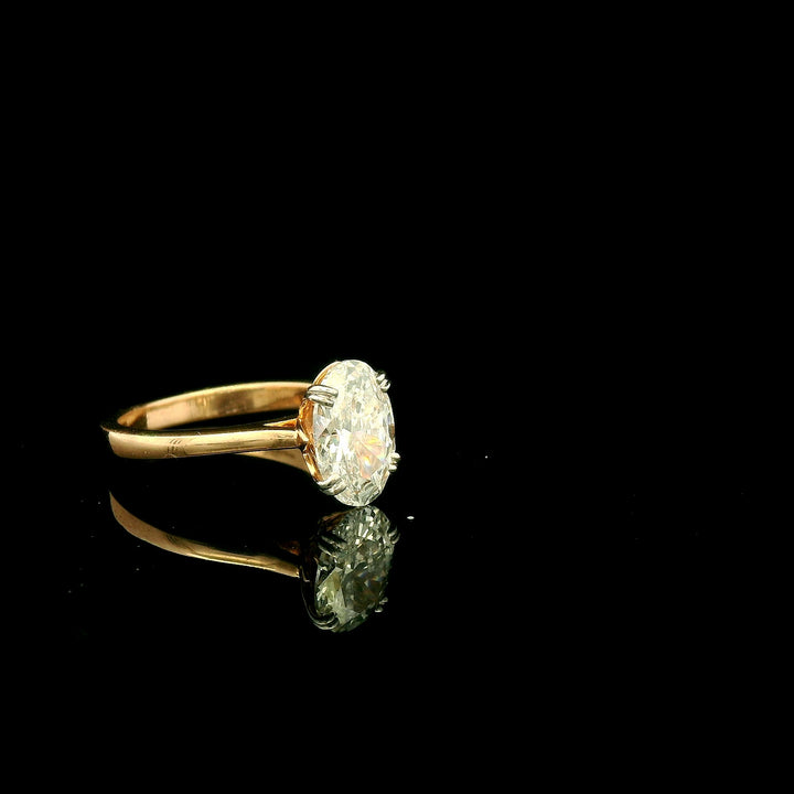 Classic Oval Solitaire Diamond Ring in Gold