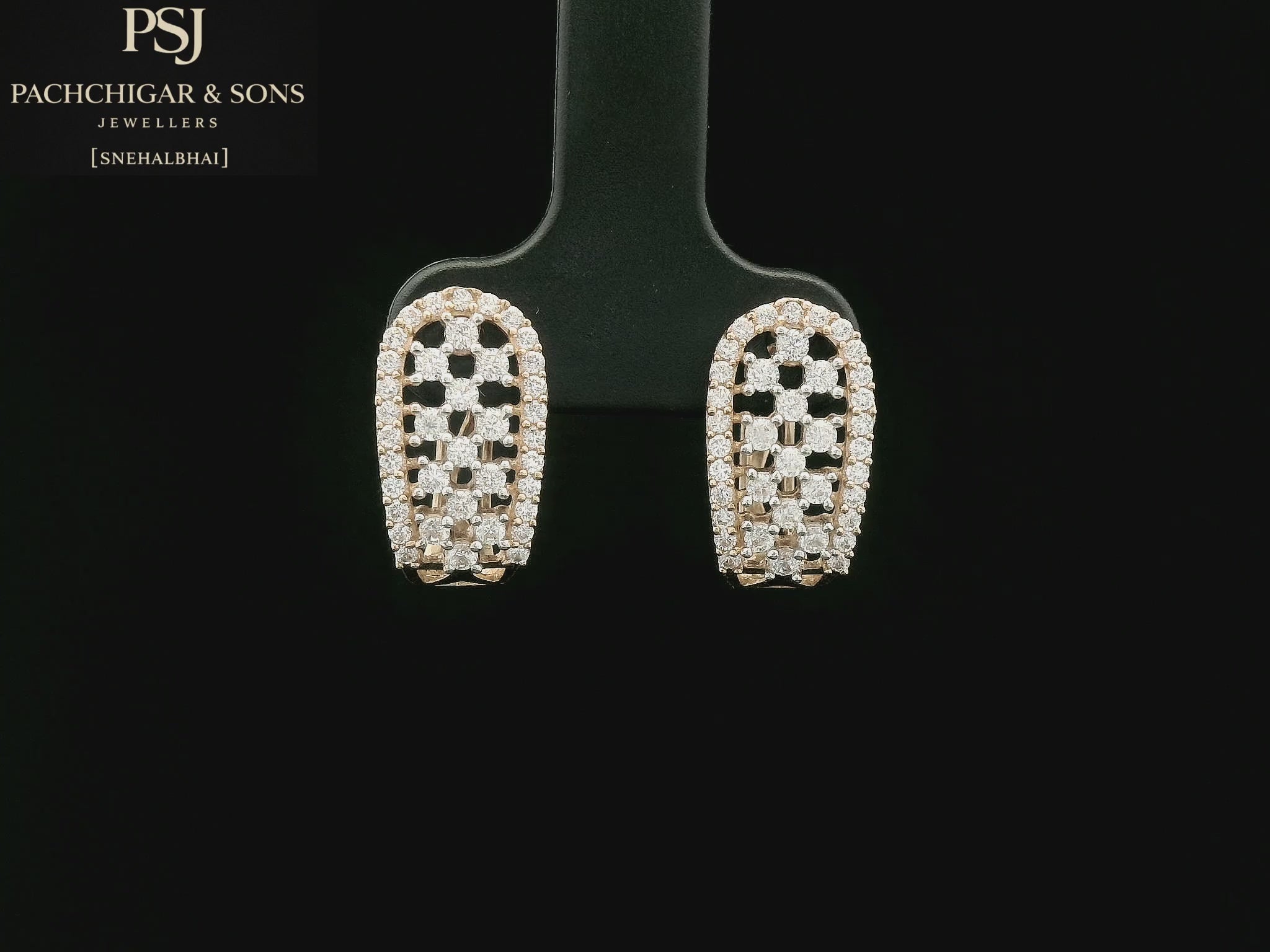 Diamond Mesh Hoop Earrings