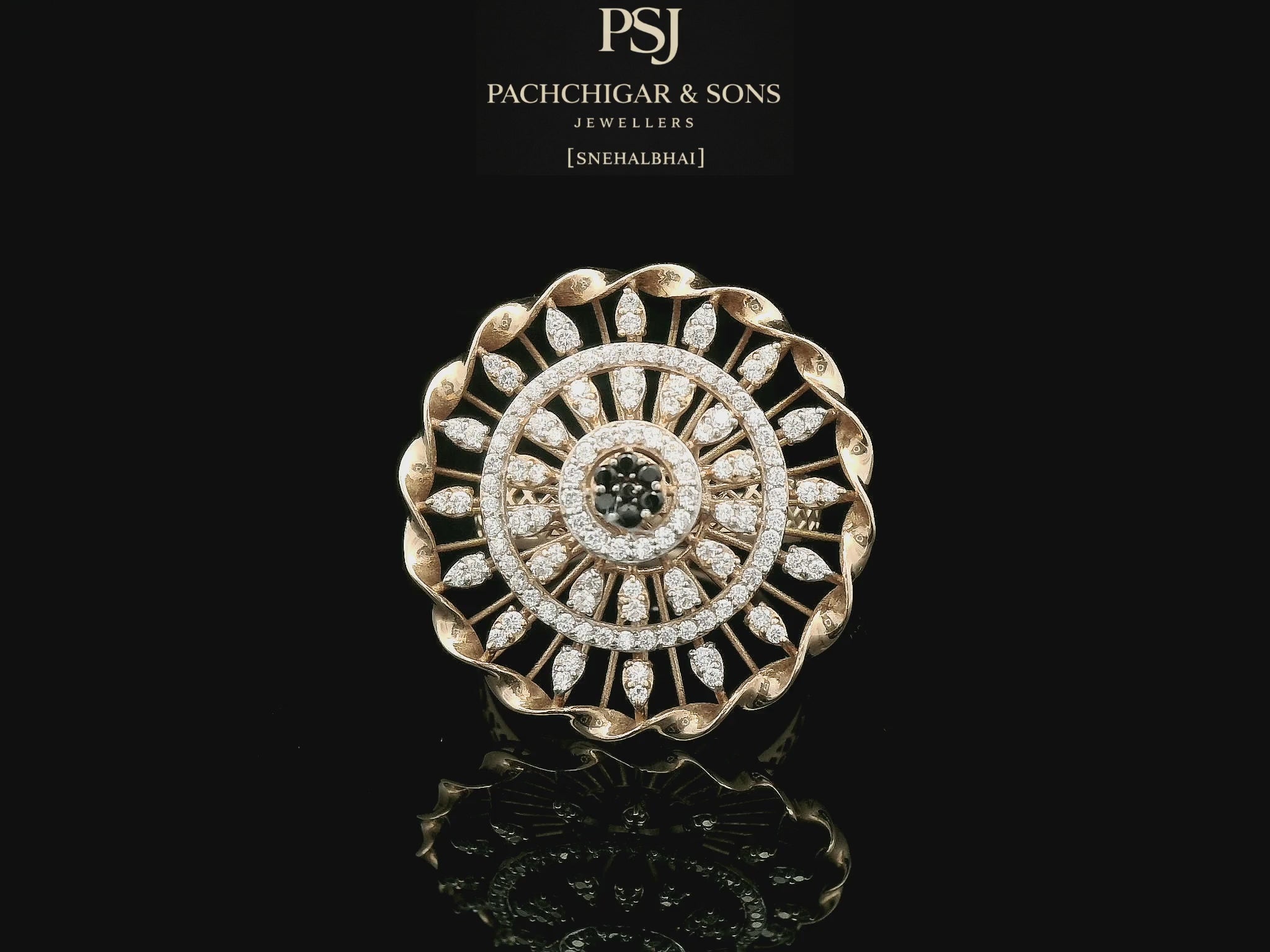 Vintage Circular Diamond Statement Ring