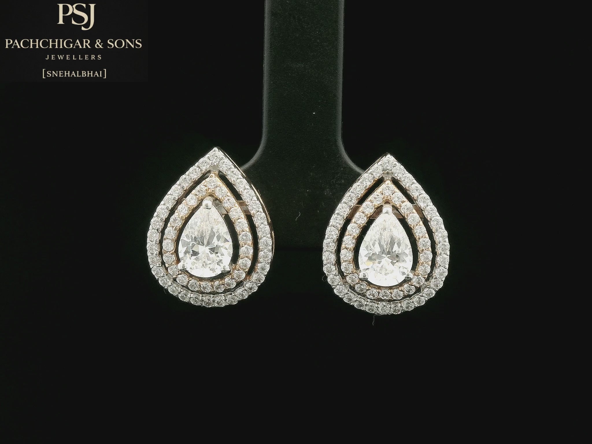 Pear Shape Diamond Stud Earrings