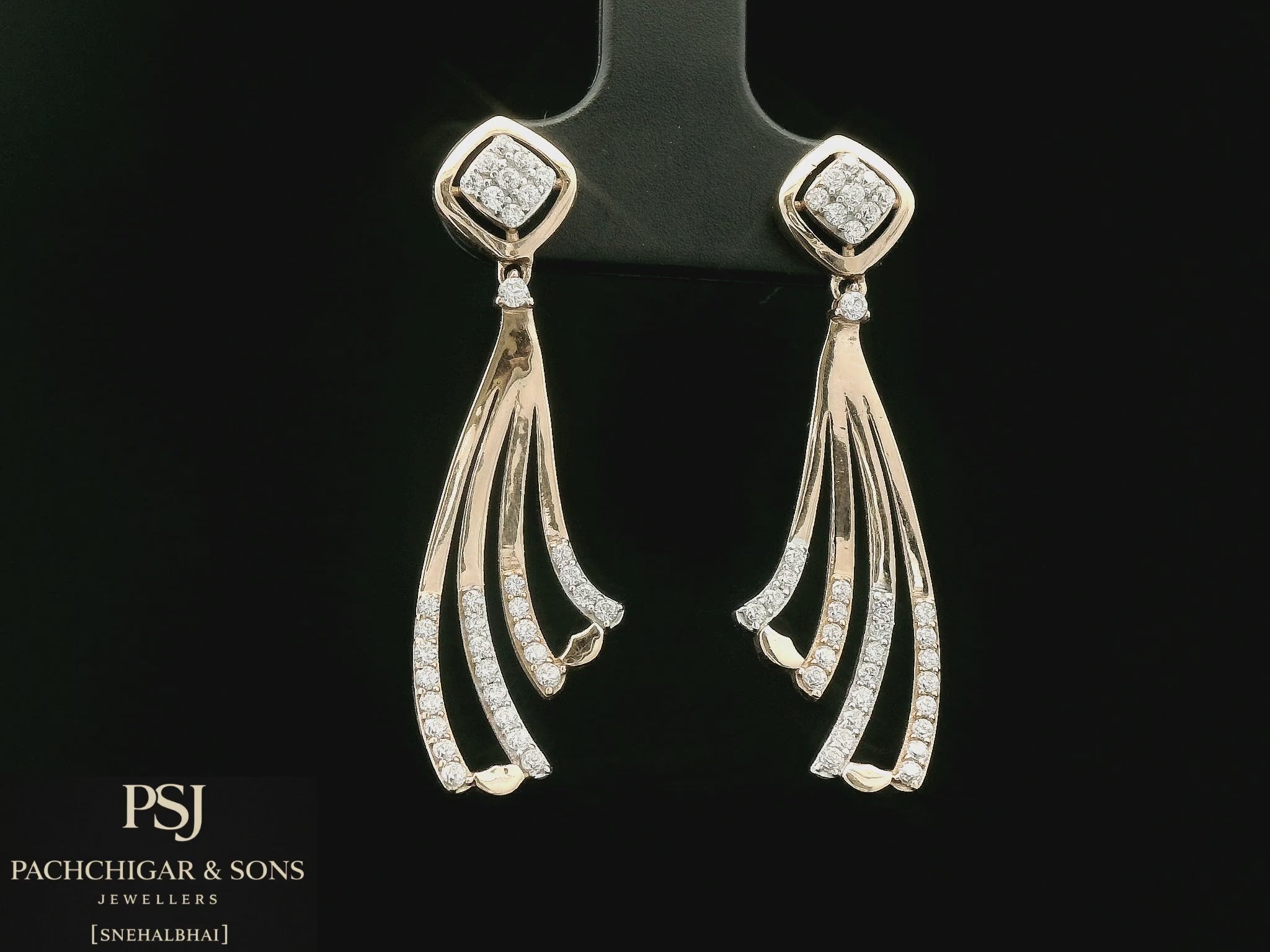 Diamond Tassel Drop Earrings