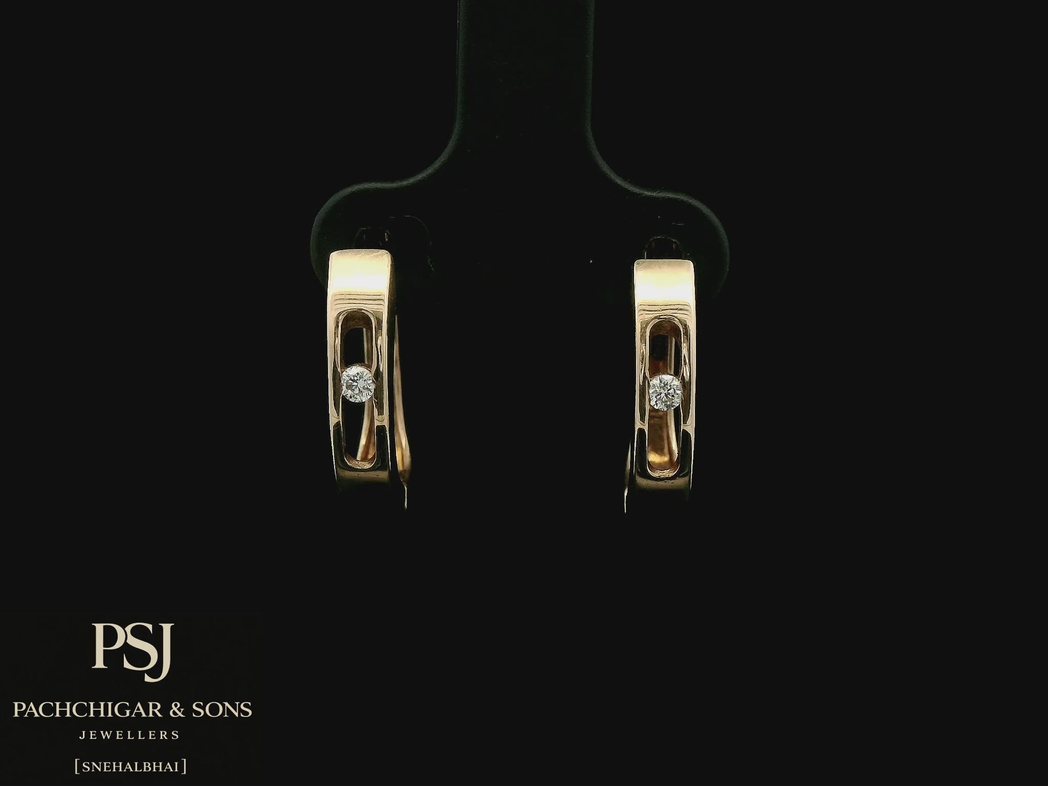 Minimalist Diamond Hoop Earrings in Rose Gold